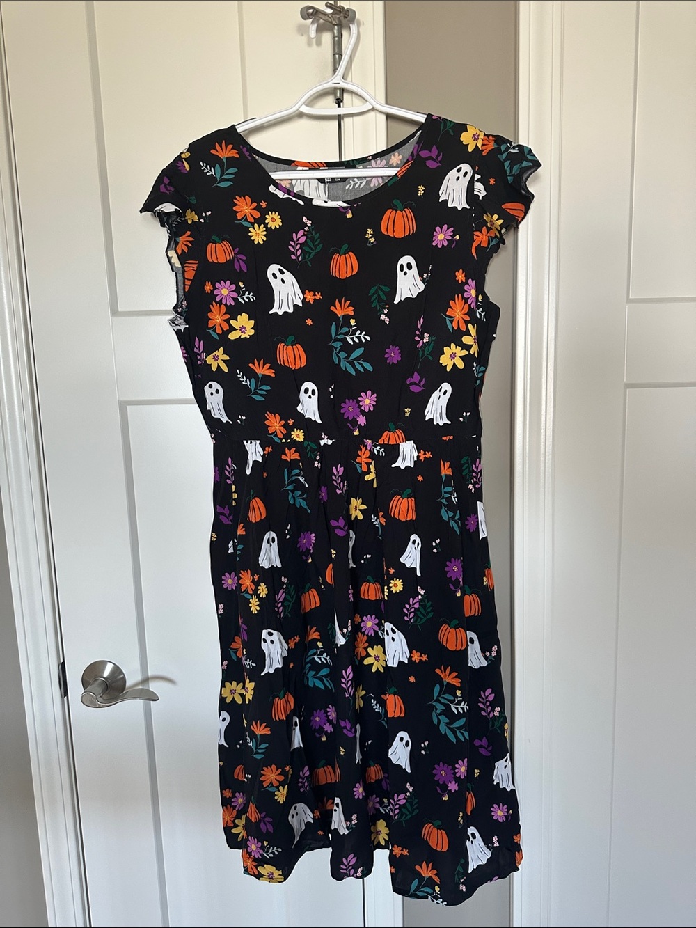 BloomChic Black Ghost & Pumpkin Print Casual Dress